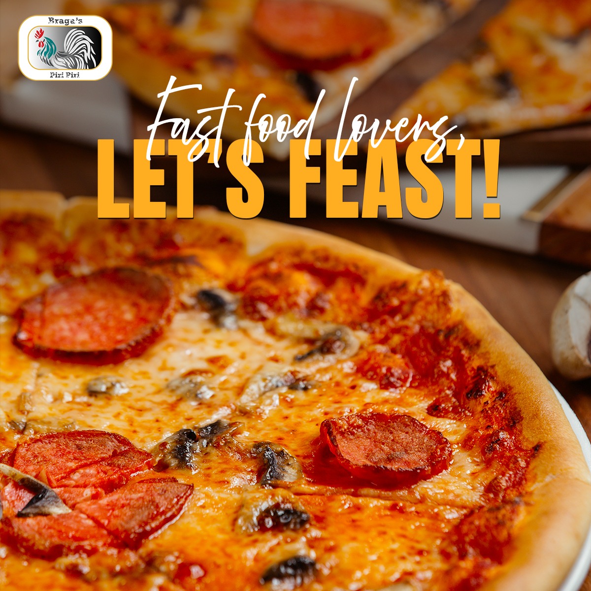 Fresh Pizzas Served at Bragas Piri Piri Glasgow